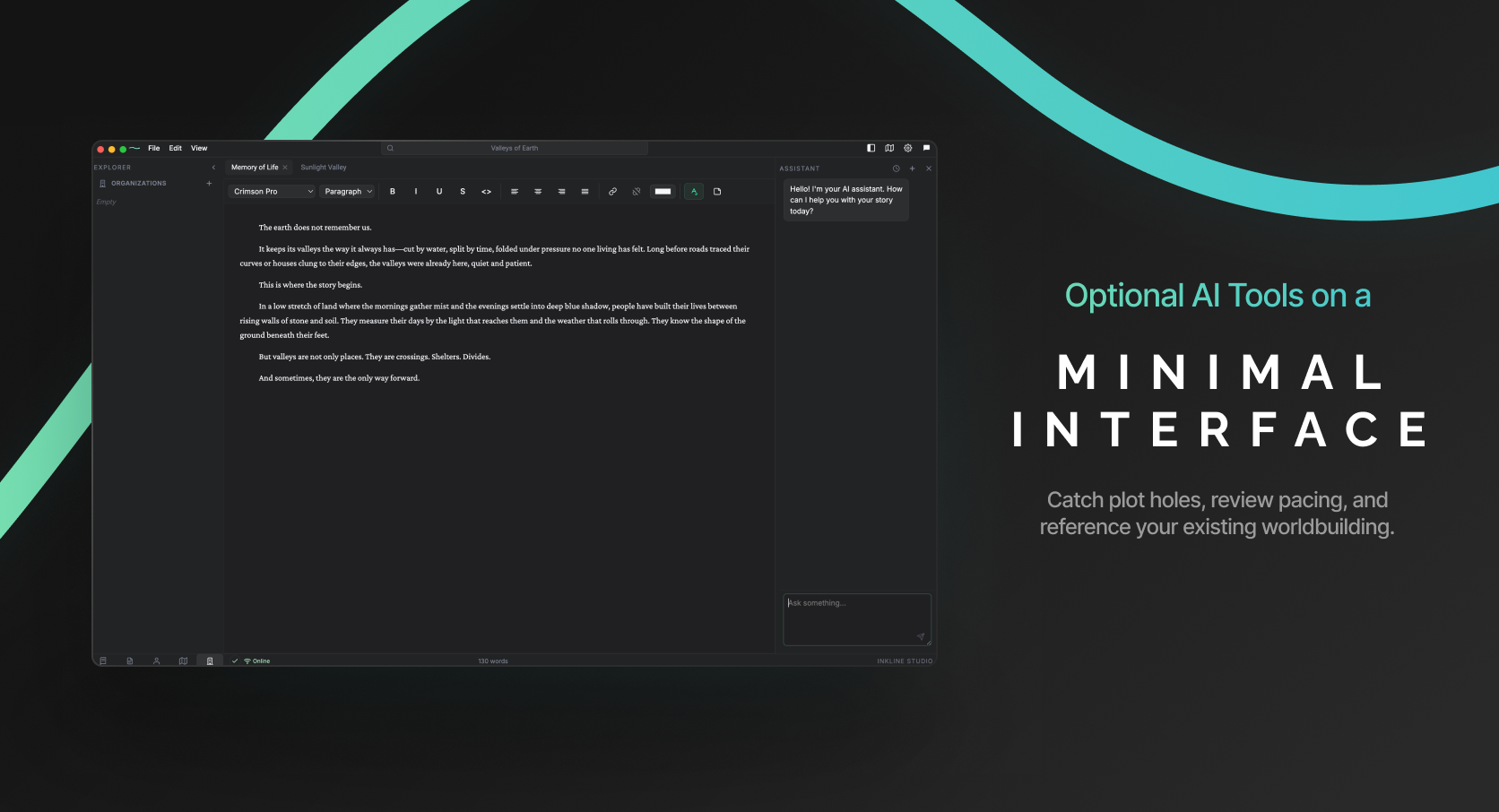 Inkline Studio Minimal Interface